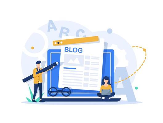 13259626 redacteur de contenu concept de creation d articles de blog avec des personnages des activites de travail independant et du marketing vectoriel